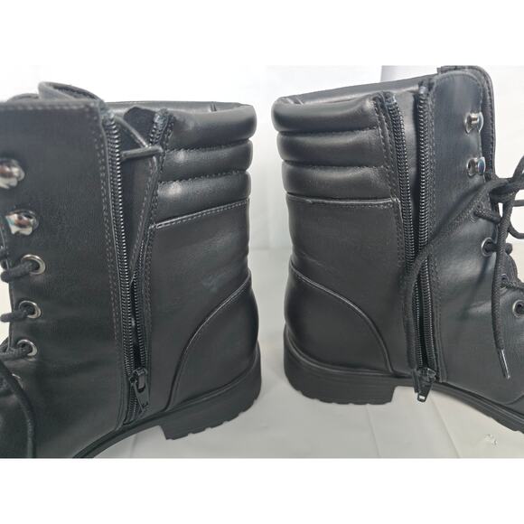 Express Y2K Chunky Women's 8 Combat Boots Goth Grunge Lace‎ Steam Punk - Picture 6 of 16